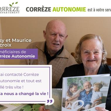 Comme pour Rosy et Maurice Decroix, Corrèze Autonomie est à votre service 